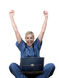 Nurse with laptop